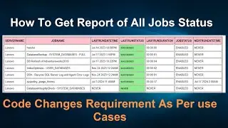 How To Get of Report ALL Jobs Status In MS SQL Server | Code Changes