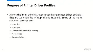 iPrint Printer Driver Profiles