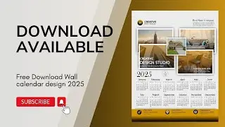 Free Download Wall calendar design 2025 | Download here | Wall calendar | Happy New Year 2025