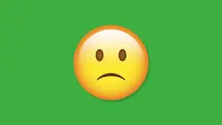 Green Screen Animated Slightly Sad Face imoji icon   Free Chroma key Effects