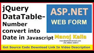 convert number integer to date in javascript  | jquery datatable  asp.net convert number  date |