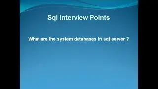 what are the system databases in sql server