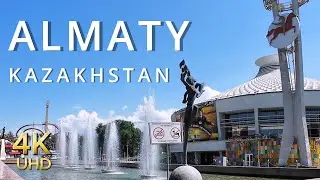 Almaty Kazakhstan Walking Tour / Strolling Through Downtown Almaty / Kazakhstan 2024 / 4K UHD