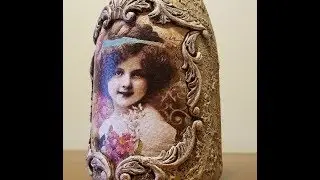 Винтажная бутылка. DIY.  Decor of a vintage bottle.