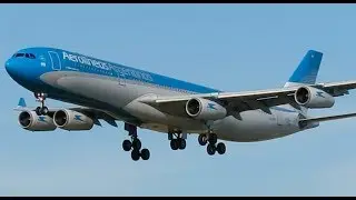 Airbus A340 Aerolíneas Argentinas Landing at Barcelona Airport