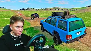 ОПАСНАЯ ПОГОНЯ ЗА ОПЕРОМ ПО БЕЗДОРОЖЬЮ!! - РЕАЛЬНАЯ ЖИЗНЬ в BEAMNG с РУЛЕМ!