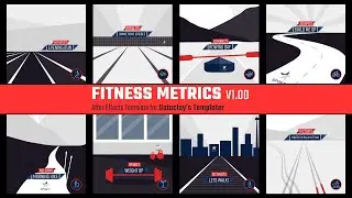 Fitness Metrics Sizzle Reel - Dataclay Templater Autograf for After Effects Pre-rigged & Data Mapped