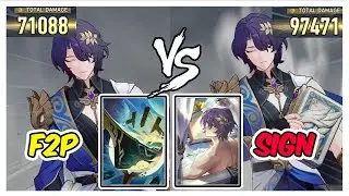 Dr Ratio Lightcone: Herta Store F2P vs S1 Signature Damage Comparison【 Honkai Star Rail 】