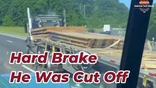 Truck Drives Lost Control | Hard Brake He Was Cut Off | Trucker Saves Kitten | Road Rage