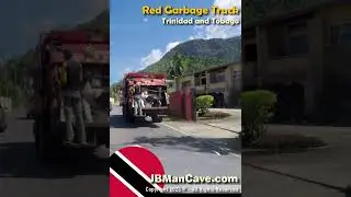 GARBAGE MAN Rides RED GARBAGE TRUCK Trinidad and Tobago JBManCave.com #Shorts