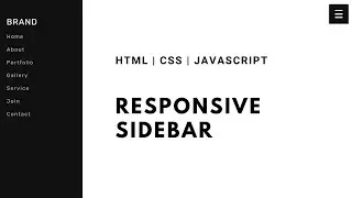 Responsive Sidebar Using HTML | CSS | JavaScript