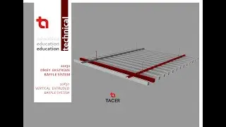 Ekstrüze Baffle Asma Tavan Sistemi / 20x30 Dikey Metal / TACER