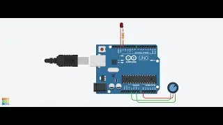 Potentiometer Interfacing with ADC using Block Programming in TinkerCad | TinkerCad Tutorial