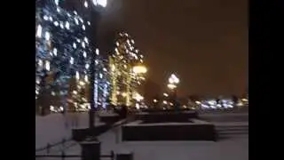 Тверской бульвар ночью зимой