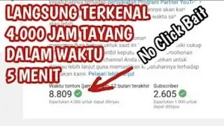 cara mendapatkan 1000 subscriber ,4000 jam tayang untuk pemula