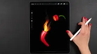 Draw With Me - Pepper on Fire | My Procreate Digital Art Technique on iPad Pro