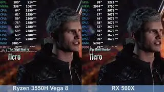 AMD Ryzen 5 3550H Vega 8 vs. Radeon RX 560X - Benchmark Comparison Test (ASUS TUF 705DY)