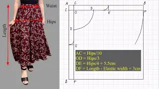 👉No pattern needed - How to cut Flared Wide Leg Palazzo Pants easily