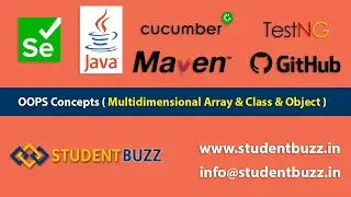 OOPS Concepts (Multidimensional Array & Class & Object) || Selenium WebDriver || StudentBuzz