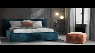 Dark vibrant bedroom - SKDESIGN - 3ds Max, Fstorm