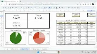 Personal Finance Tracker Spreadsheet | How to track income and expenses easily in Google Sheets