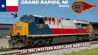 8/22/24 - CSX #1852 (Western Maryland) leads L303 in Grand Rapids, MI!