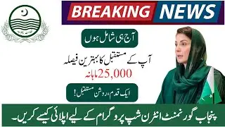 CM Punjab internship program 2024 apply online | Step by Step Maryam Nawaz internship program 2024