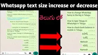 How to increase/decrease whatsapp font size in telugu/How to change whatsapp font size