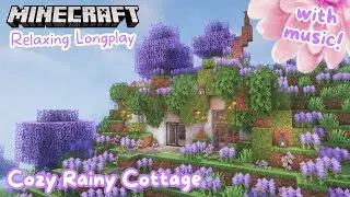 Minecraft Longplay | Rainy Lavender Hobbit Hole (no commentary, with music)