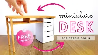 DIY miniature DESK for DOLLS | How to make a MINIATURE DESK for dolls with cardstock | Barbie DIY