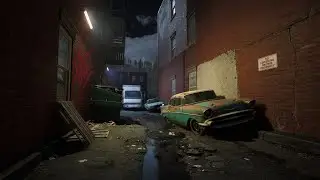 On Your Own video game - Unreal Engine 5 - Town back alley and boardwalk area