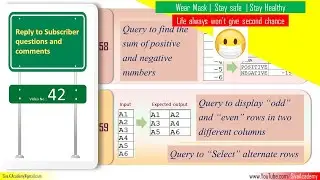 Subscriber Comments Reply Video 42 | Sum of positive and negative number | display odd and even rows