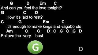 Can You Feel the Love Tonight - Elton John - Chords