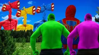 Team Hulk VS Green Siren Head VS Blue Siren Head VS Red Siren Head VS Gold Siren Head