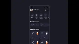 Smart home mobile app prototype in Figma