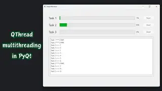 PyQt6 Programs | QThread multithreading Example