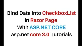 How To Bind CheckBoxList In ASP.NET Core display razor pages c#