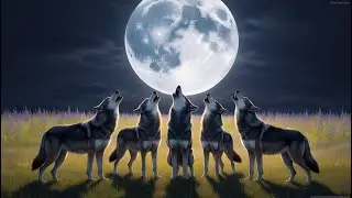 Wolf sounds. Howl of a wolf at the moon. Wolves howl