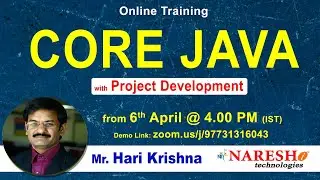 Core Java Online Training Day-1 | by Mr. Hari Krishna