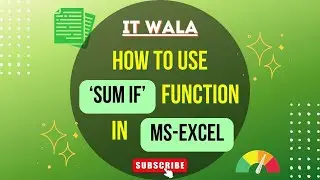 💫 "Mastering Excel: A Step-by-Step Guide to Using SUMIF Function | Excel Tutorial" !!!