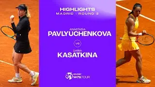 Anastasia Pavlyuchenkova vs. Daria Kasatkina |  2024 Madrid Round 3 | WTA Match Highlights