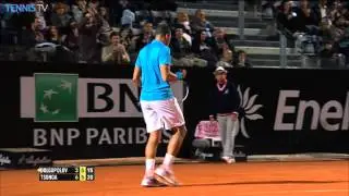 Tsonga Hits Hot Shot In Rome 2014