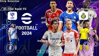 Play eFootball PES 2024 PPSSPP Android New Update Full Transfers & Kits 23/24 Real Face Graphics HD