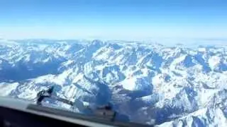 Flying through the French and Swiss Alps past Mont