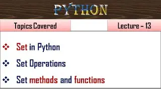 What is Set in Python in Hindi|Lecture 13|Set in Python in Hindi