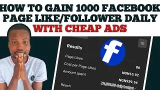 how to gain 1000 facebook page like/followers daily running cheap adverts | with mobile