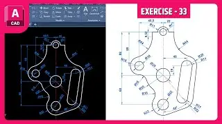 AutoCAD 2D Drawing | Exercise 33 | Step-by-Step Tutorial for Beginners