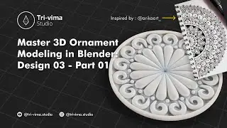 Master 3D Ornament Modeling in Blender: Design 03 | Part 01 | #Blender3D #Ornament #Design #Tutorial