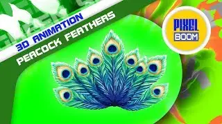 Green Screen Peacock Feathers - PixelBoom 3D Animations