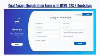 Bootstrap Dual Design Registration Form with HTML, CSS and Bootstrap || Web Design